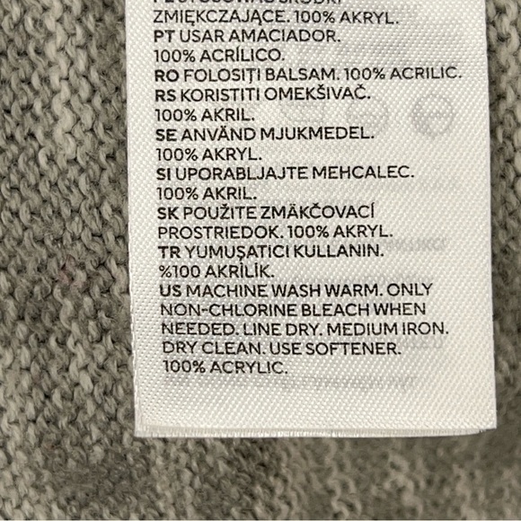 LARGE H&M DIVIDED GREY CABLE KNIT SWEATER WOMENS ACRYLIC ACADEMIA LONG SLEEVE - Picture 12 of 12